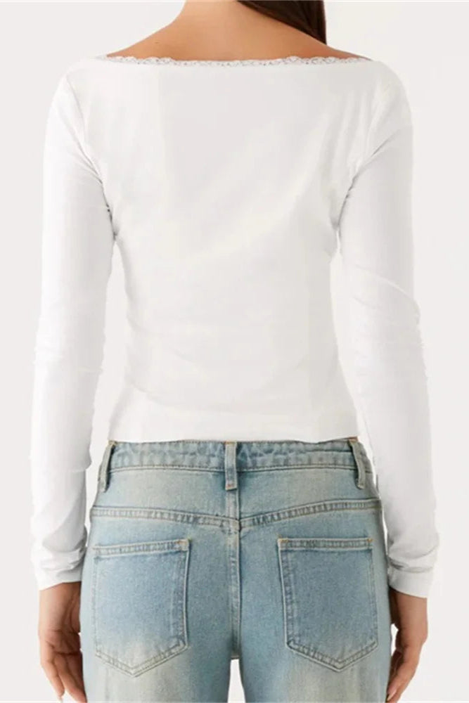 TIE-FRONT LONG SLEEVE TEE
